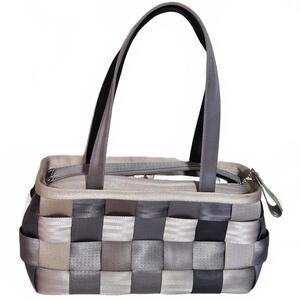 Harveys Seatbelt Bag Original Treecycle Tote Recycled Purse Neutral Gray Beige